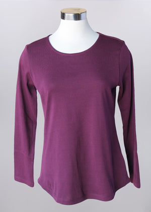 Long Sleeve Crew Neck | Wine