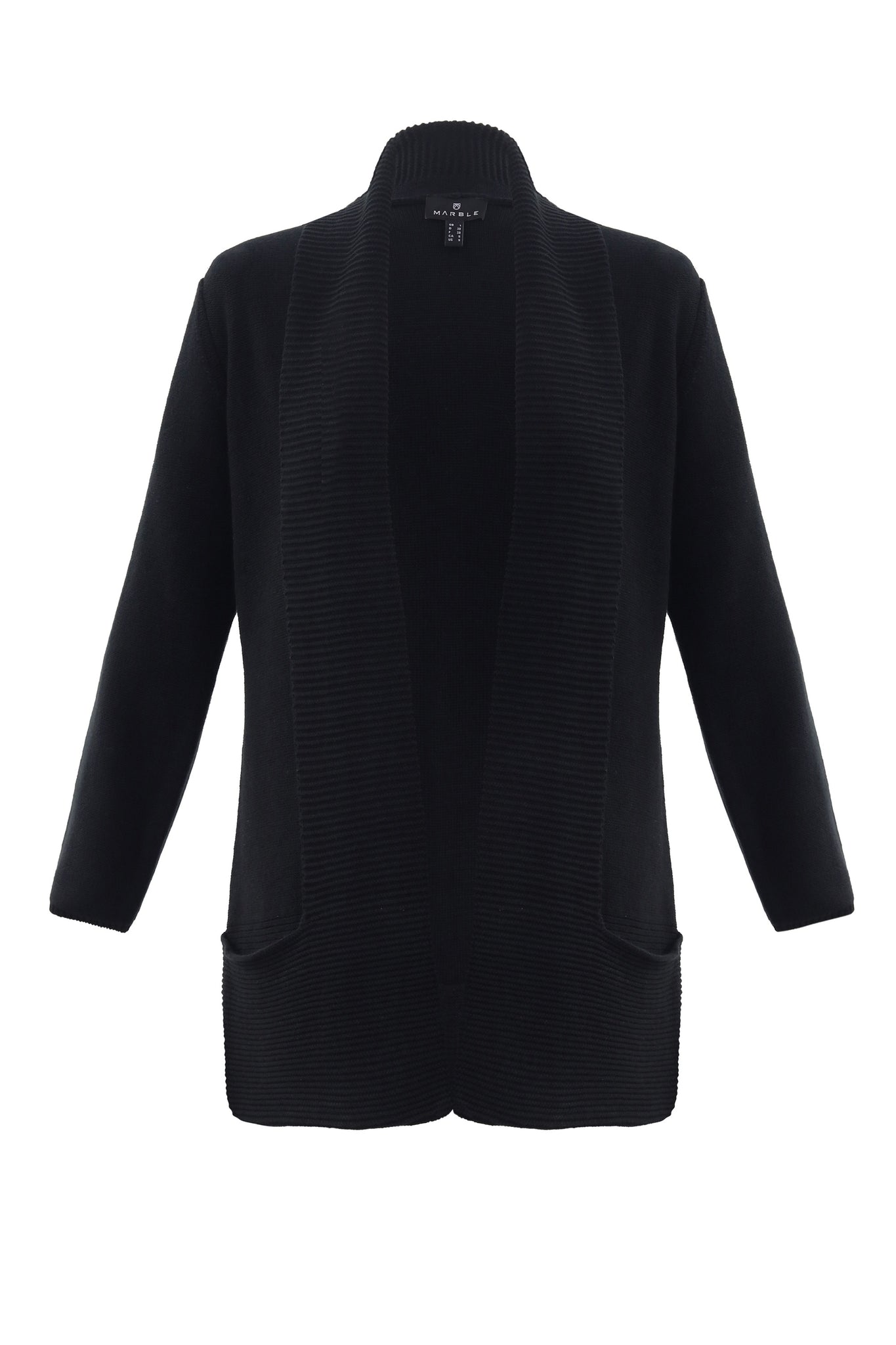 Open Knit Cardigan | Black