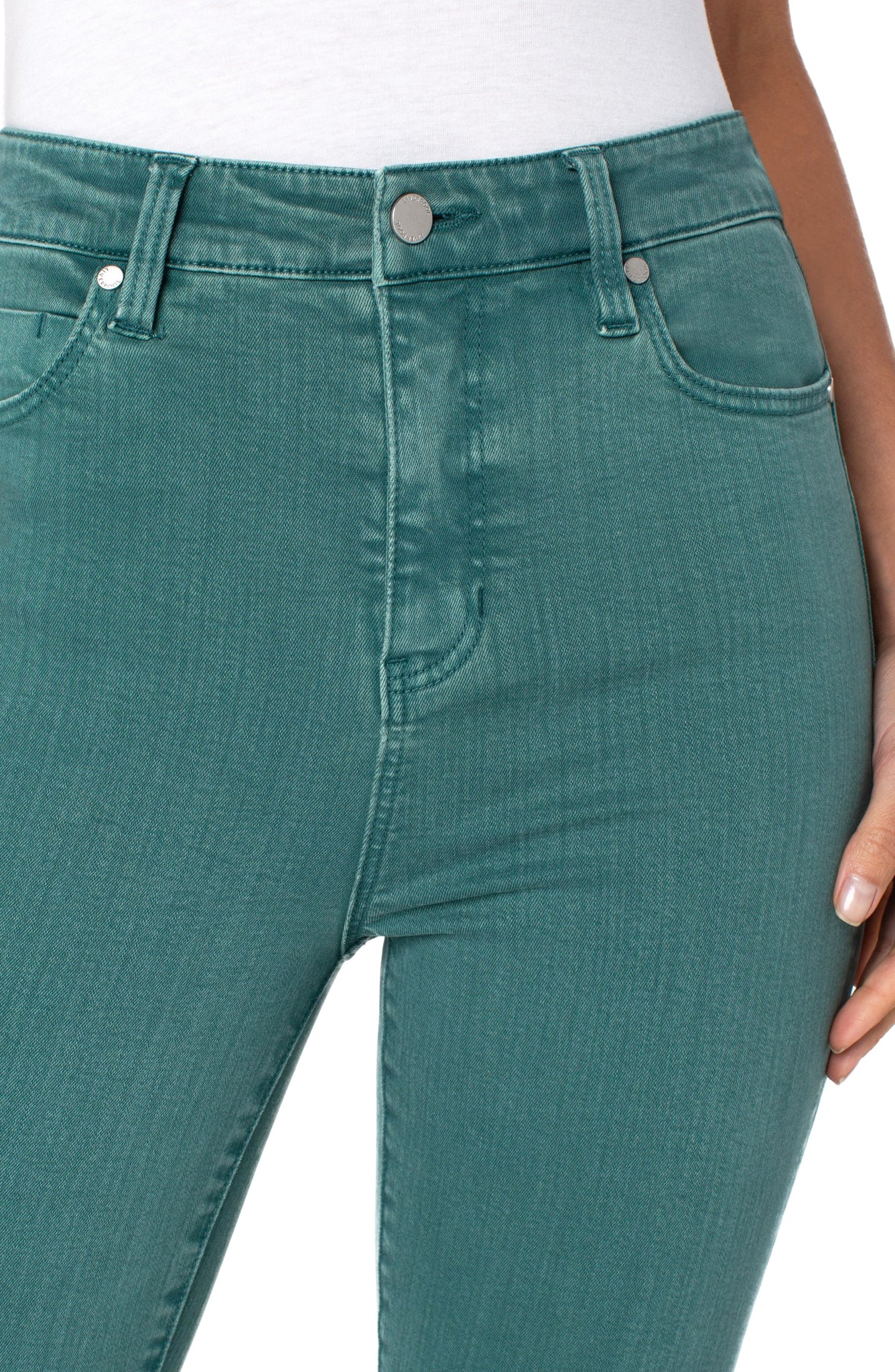 Abby High Rise Ankle Skinny Jeans | Teal