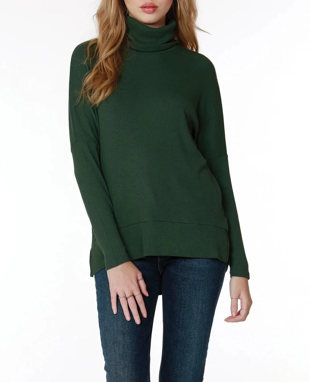 High Low Turtleneck | Green