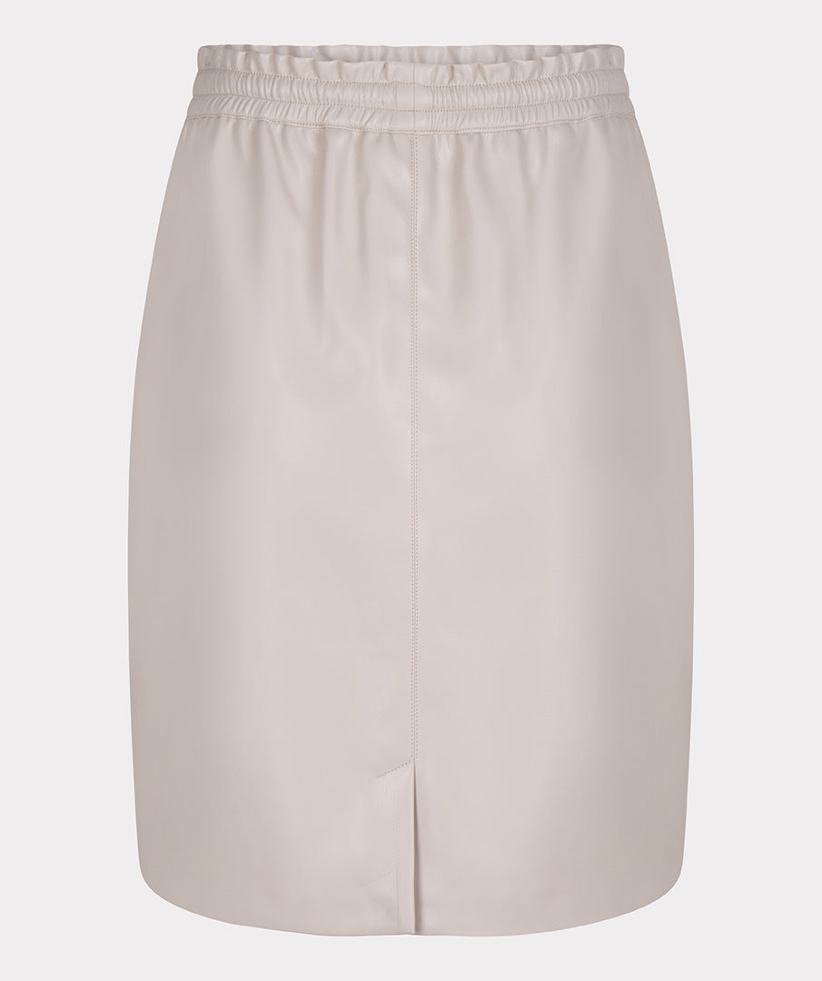 Faux Leather Skirt | Stone