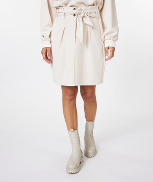 High Waisted Belt Skirt | Natural