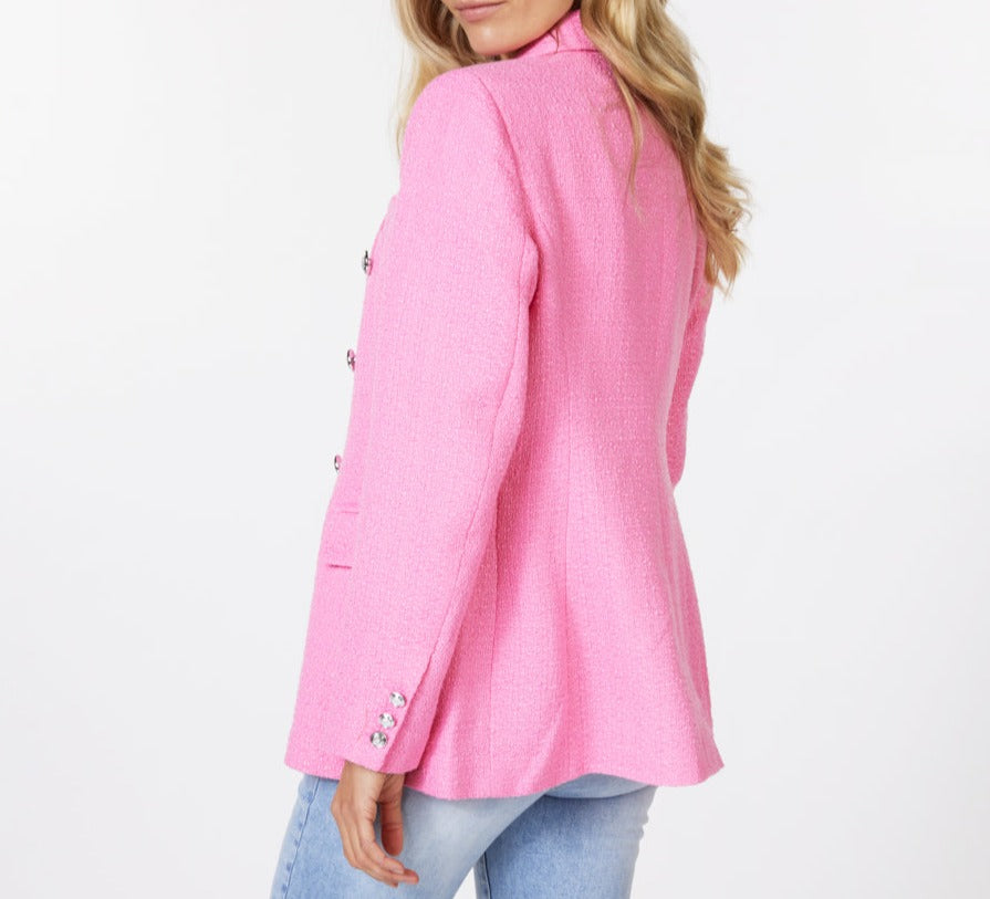 Double Button Blazer | Pink