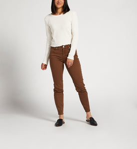 Cecilia Mid Rise Skinny Jeans | Brown