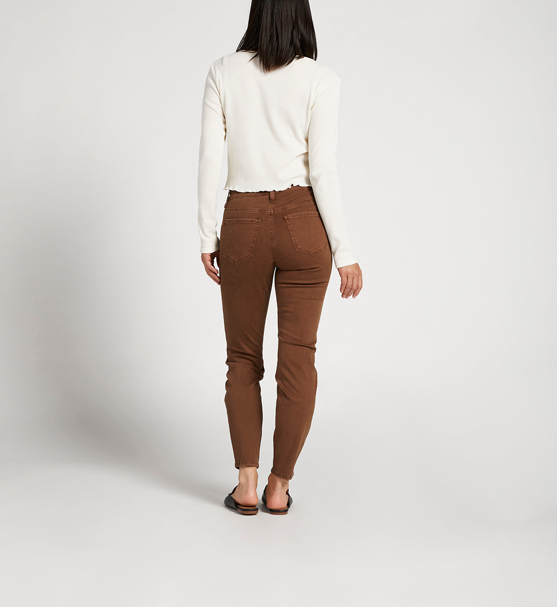 Cecilia Mid Rise Skinny Jeans | Brown