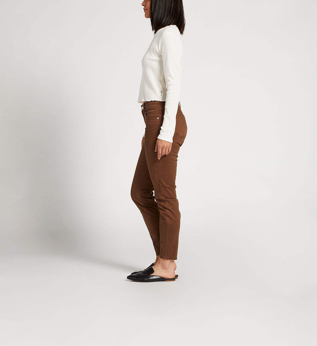 Cecilia Mid Rise Skinny Jeans | Brown