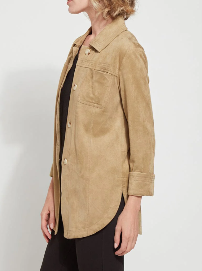 Suede Overshirt | Light Kahki