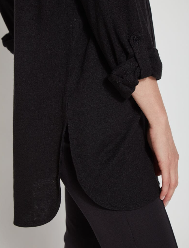 Lynwell Linen Jersey Shirt | Black