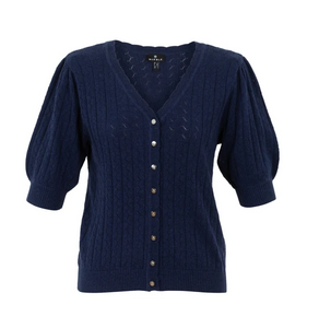 Puff Sleeve Elbow Cardi | Navy