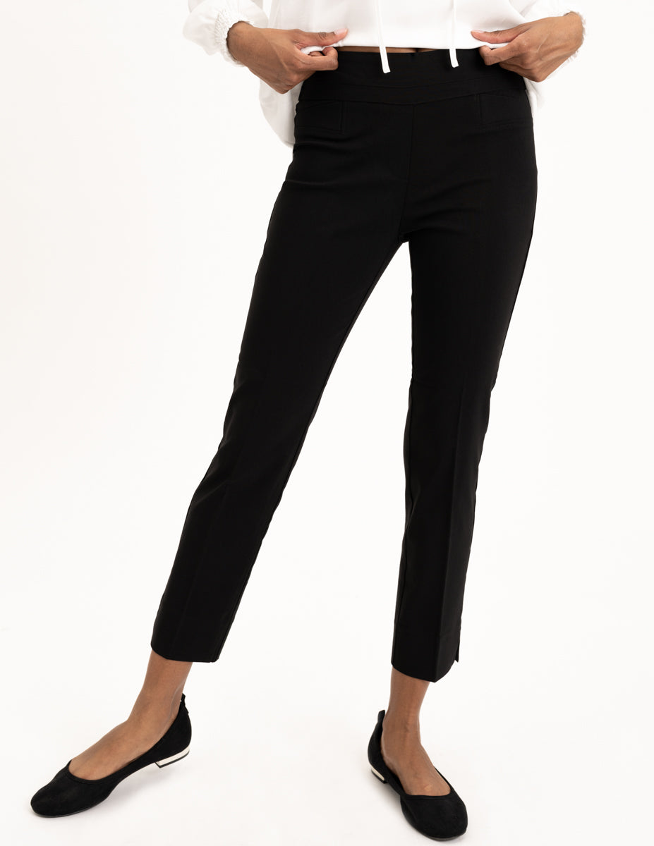 Pull On Cigarette Ankle Slacks | Black