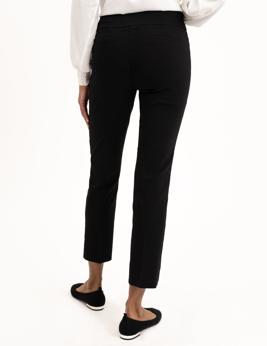 Pull On Cigarette Ankle Slacks | Black