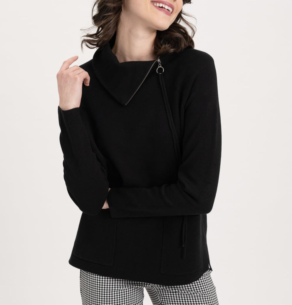 Pullover Split Neck | Black