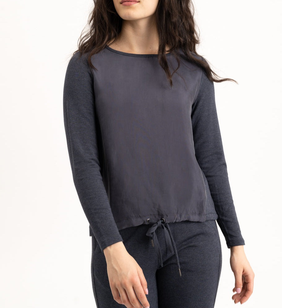 Long Sleeve Pull Over Top | Indigo