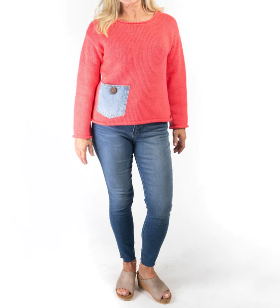 Marion Pullover Sweater | Coral