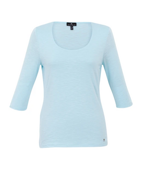 3/4 Sleeve Scoop Knit Tee | Baby Blue