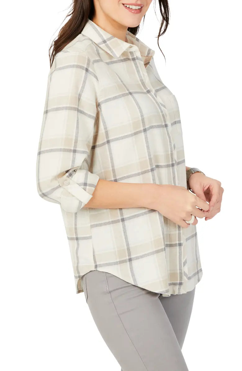 Classic plaid shirt | Ivory 