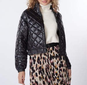 Quilted Crop Jacket | Black