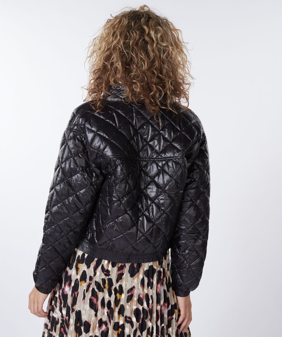 Quilted Crop Jacket | Black