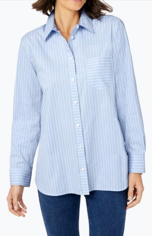 Boyfriend Non-Iron Femme Stripe Tunic | Foxcroft