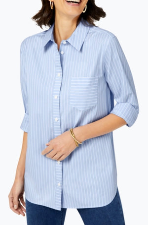 Boyfriend Non-Iron Femme Stripe Tunic | Foxcroft