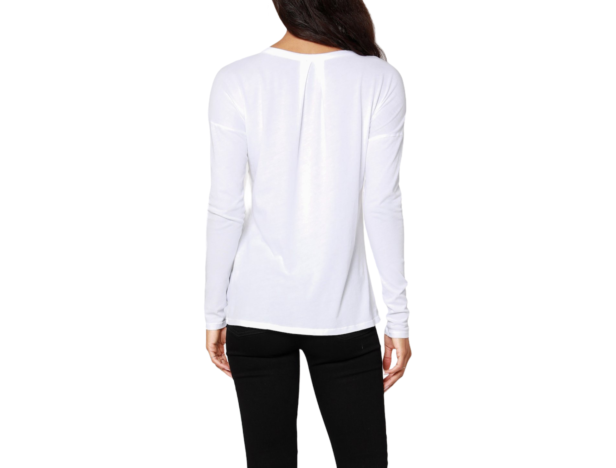 Long Sleeve White Cotton Tee