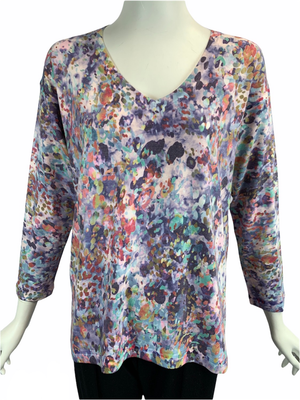 V-Neck Mosaic Top | Nally & Millie