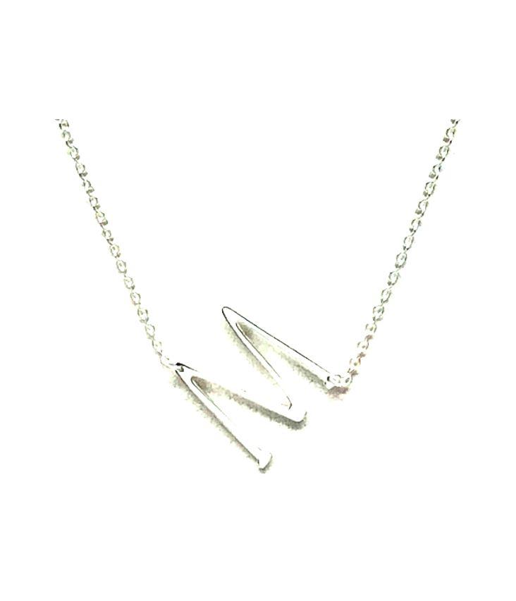 Silver M Necklace