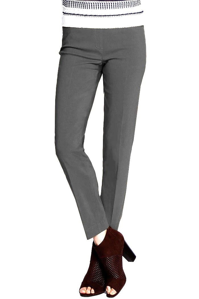 Pull On Ankle Pants W/ Front Pockets | Dk Grey