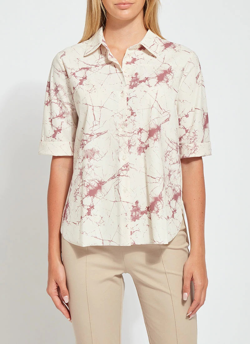 Josie Short Sleeve Button Down Printed