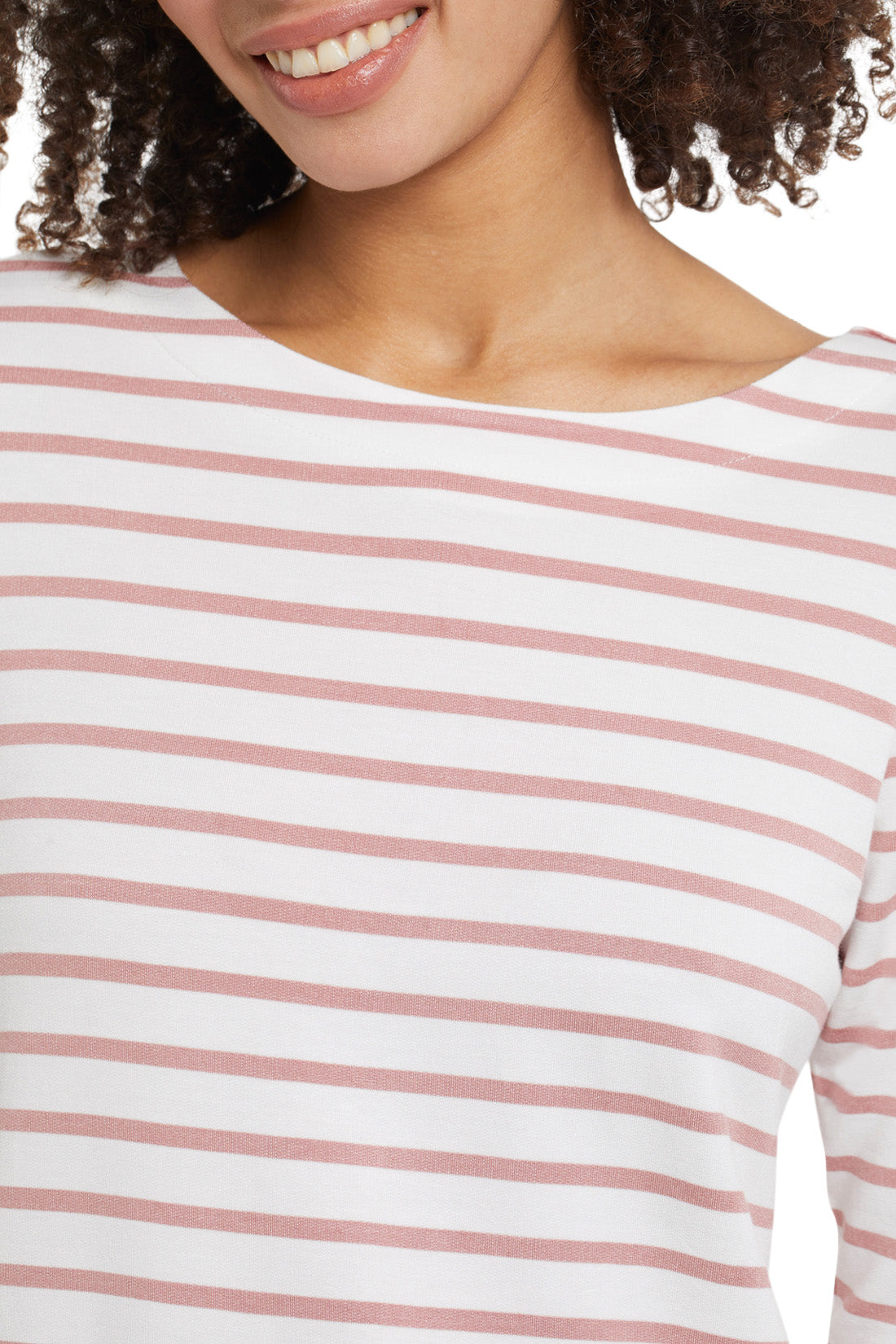 Striped 3/4 Sleeve Boatneck Top | Spice Tea