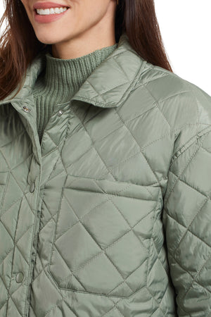 Quilted Shacket With Pockets | Dusty Olive