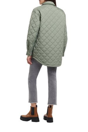 Quilted Shacket With Pockets | Dusty Olive