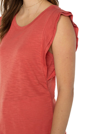 Double Layer Knit Top | Coral