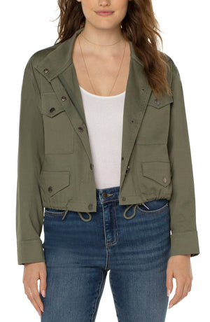 Cropped Cargo Jacket | Dried Basil