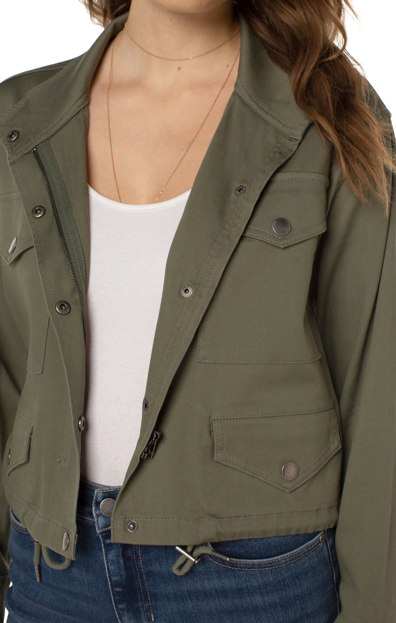 Cropped Cargo Jacket | Dried Basil