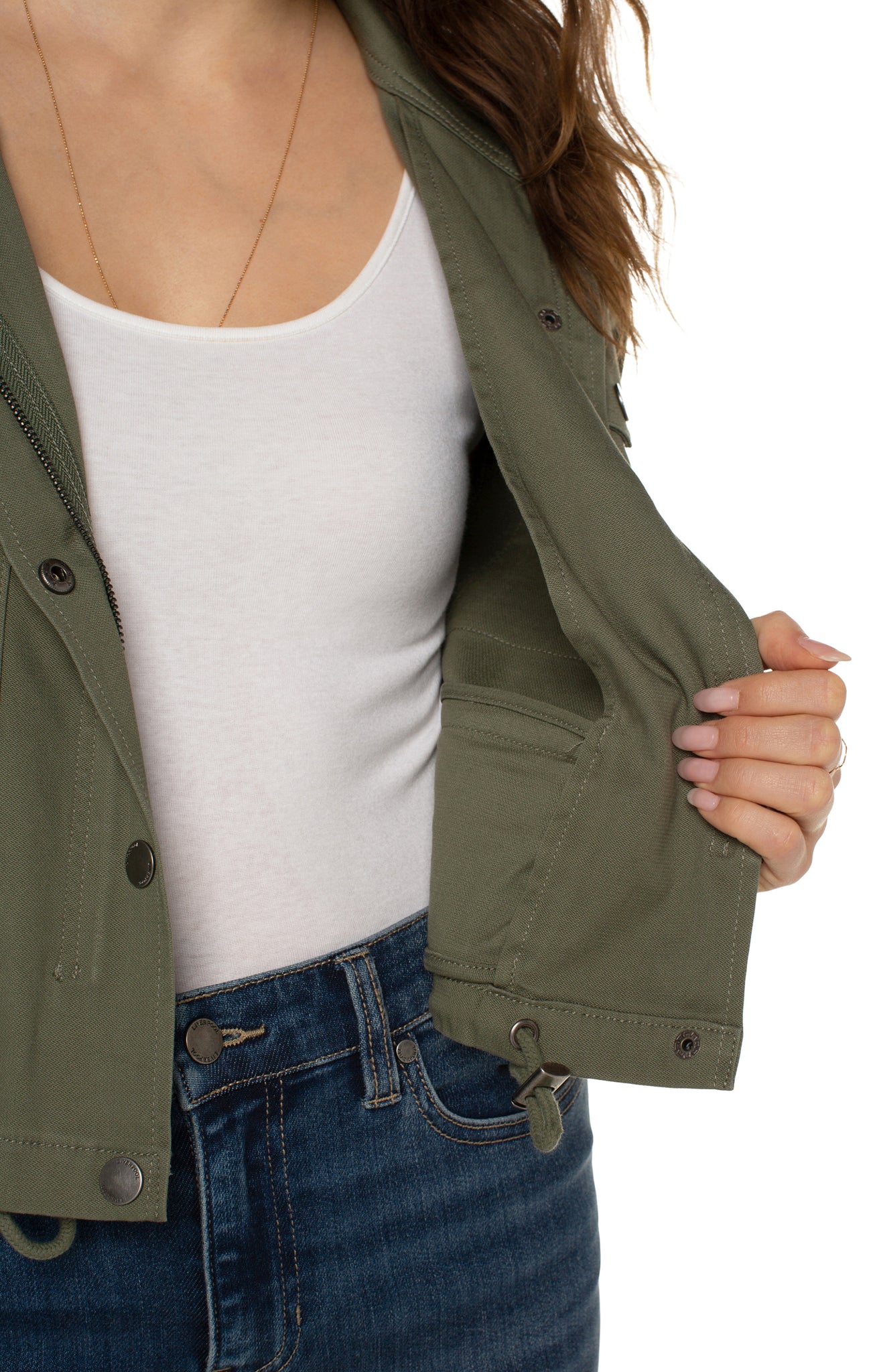 Cropped Cargo Jacket | Dried Basil